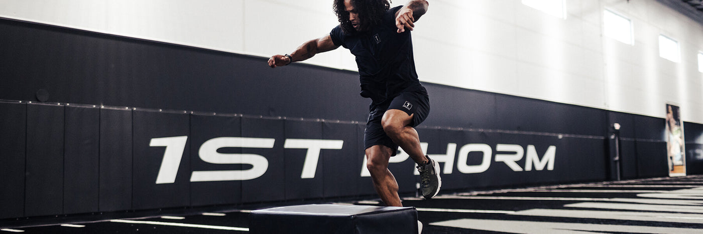 Elite Athelte Stacey Ervin Doing a Box Jump