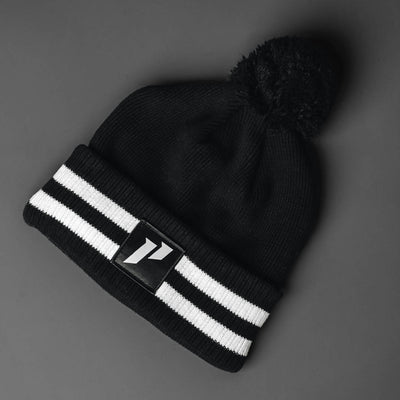 Crest Stripe POM Beanie