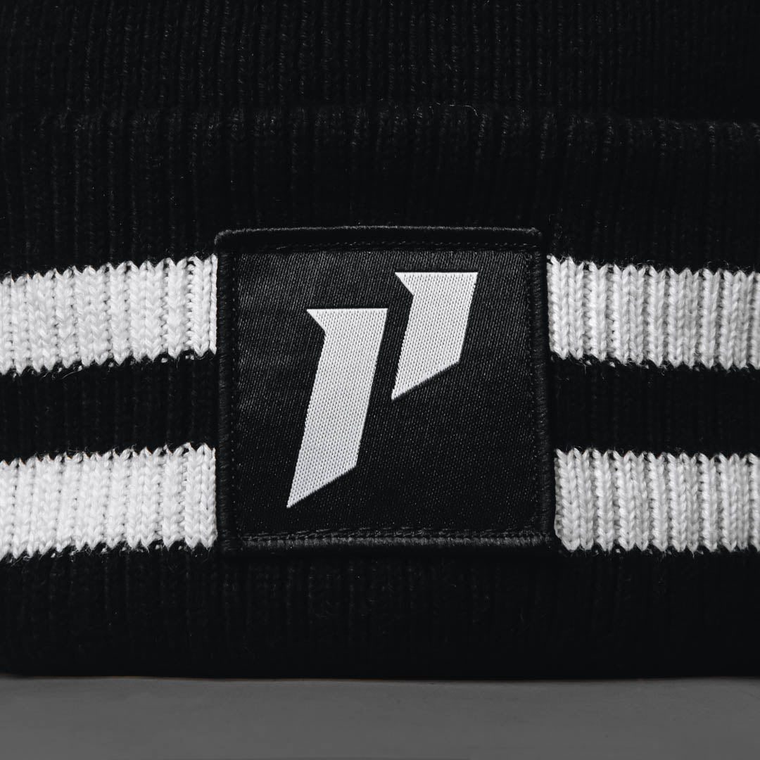 Crest Stripe POM Beanie