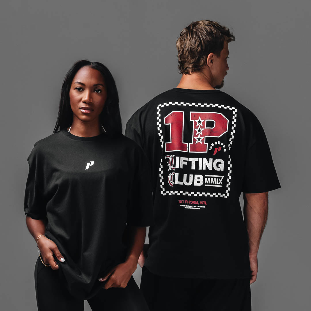 Checked Lifting Oversized Tee