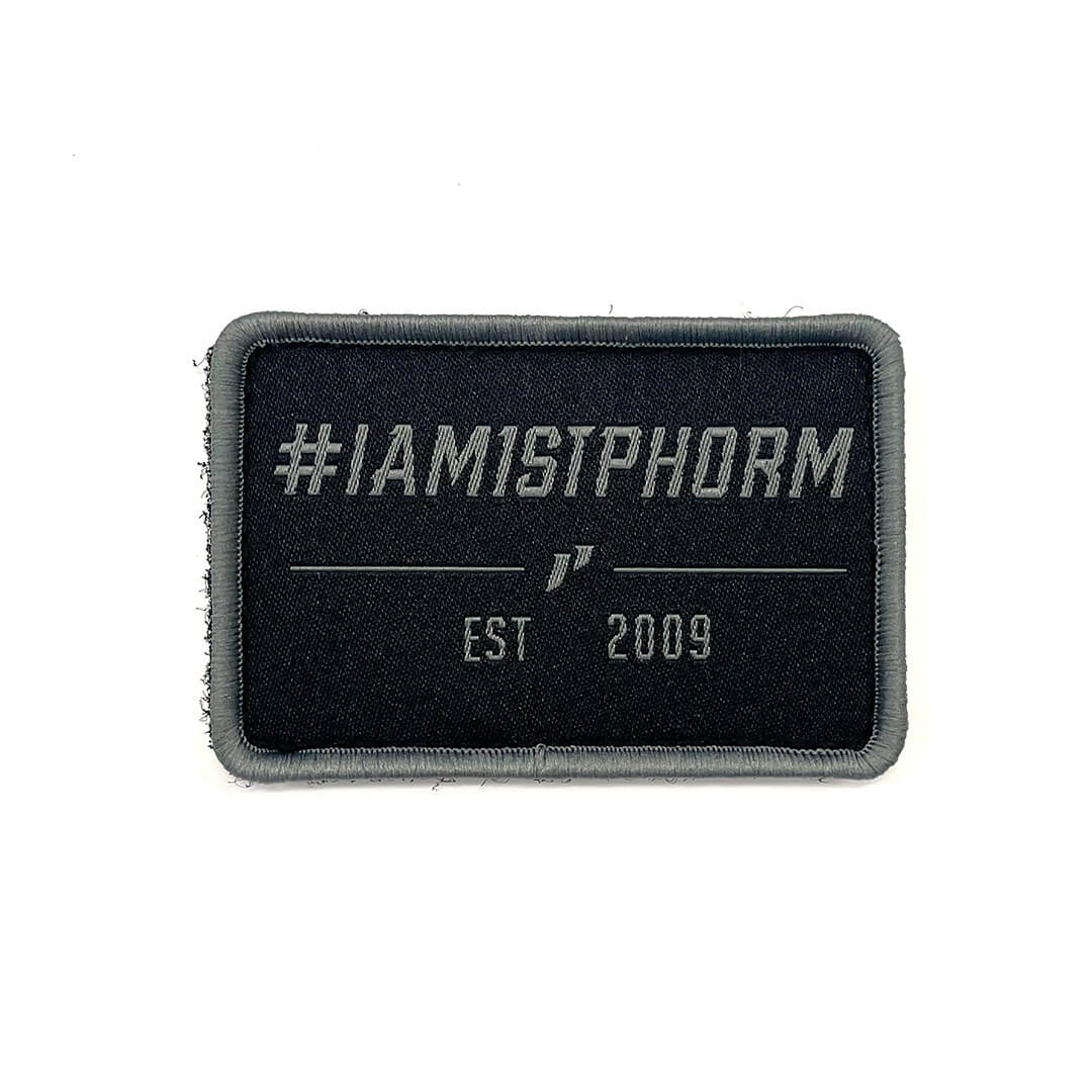 #Iam1stPhorm Velcro Patch - Black / Grey