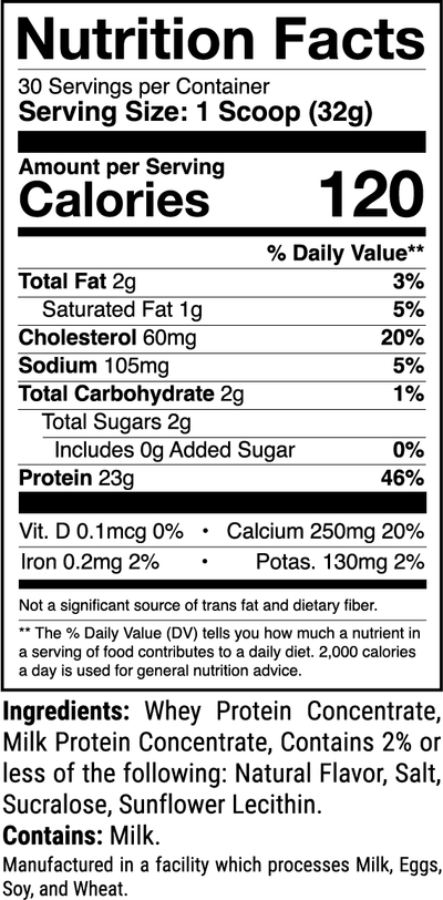 Level-1 Caramel Latte nutrition facts panel (1 of 2)