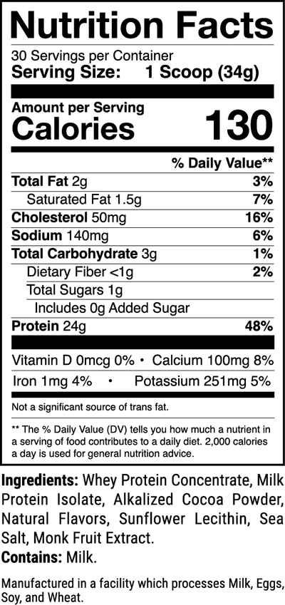 Level-1 Chocolate Natural nutrition facts panel