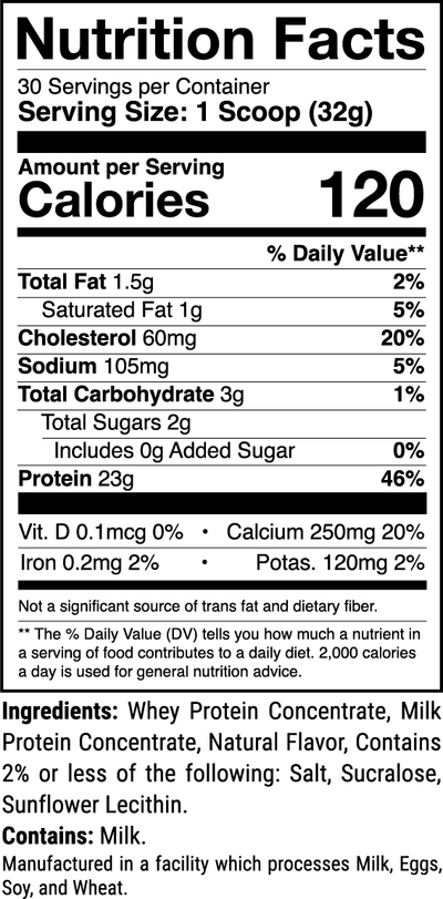 Level-1 Strawberry Milkshake nutrition facts panel (1 of 2)