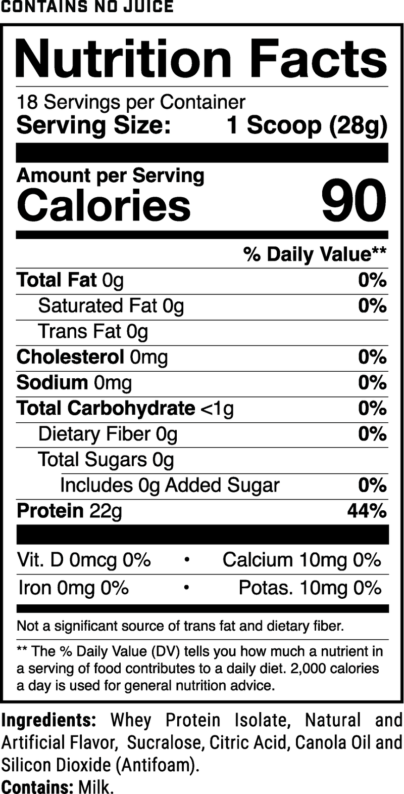 Phormula-1 Clear Cotton Candy nutrition facts panel