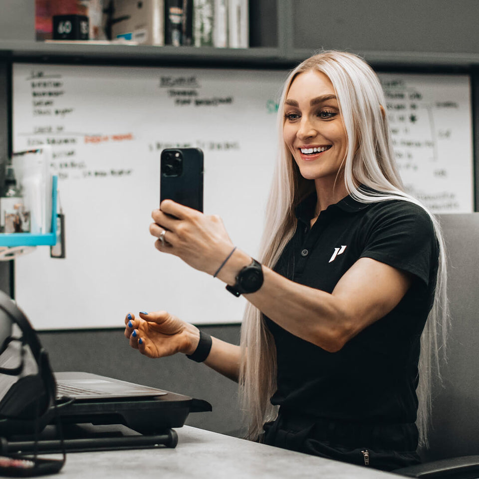 1st Phorm customer service woman smiling talking on phone