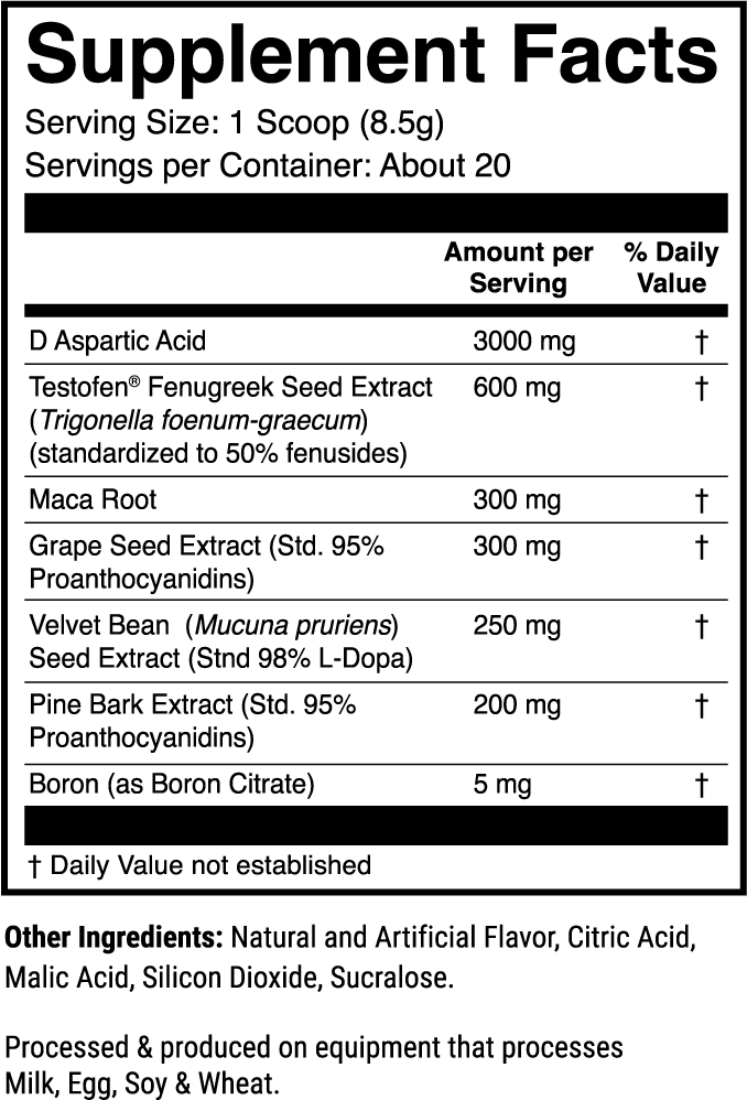 Conquest Tropical Twist nutrition facts panel