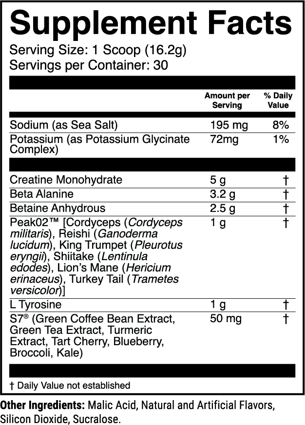 Endura-Formance Strawberry Pineapple nutrition facts panel