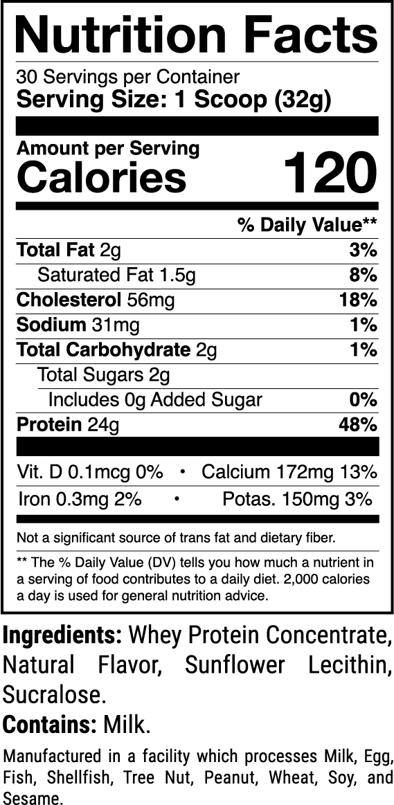 Level-1 Birthday Cake nutrition facts panel