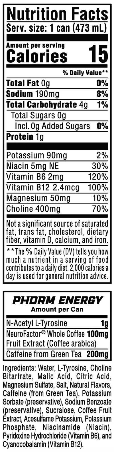 Nutrition Facts for Texas Lightning