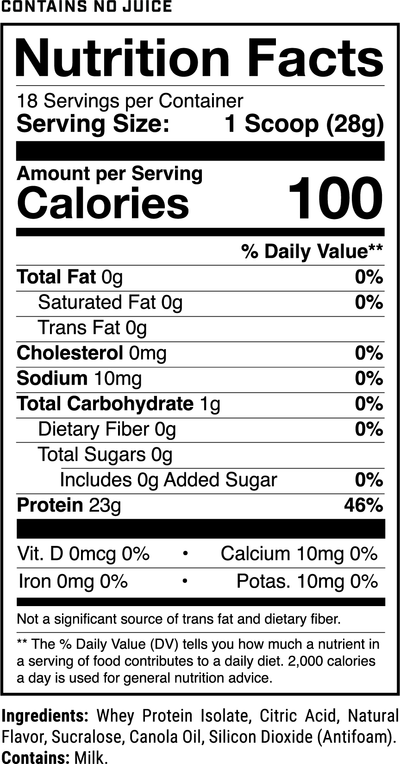 Nutrition Facts for Orchard Splash OUT OF STOCK-