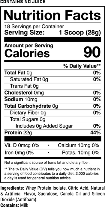 Phormula-1 Clear Watermelon Nutrition Facts