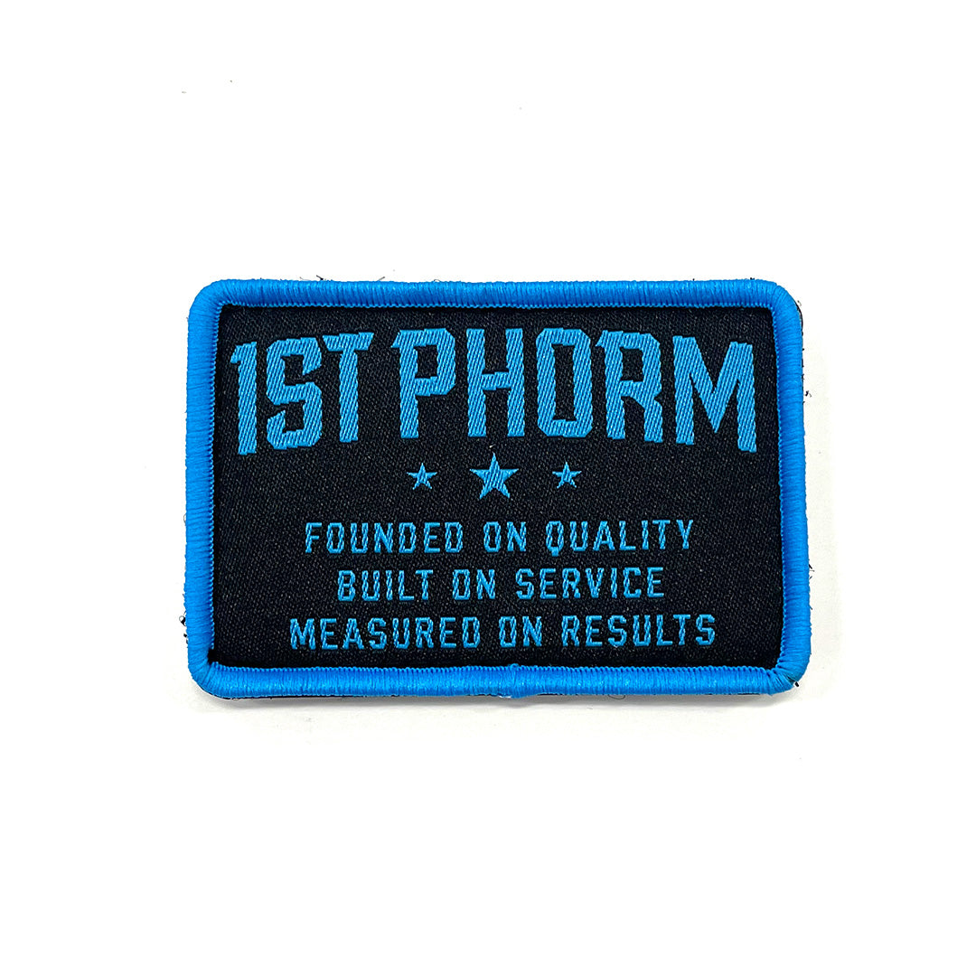 Founded On Quality Velcro Patch - Black / Neon Teal