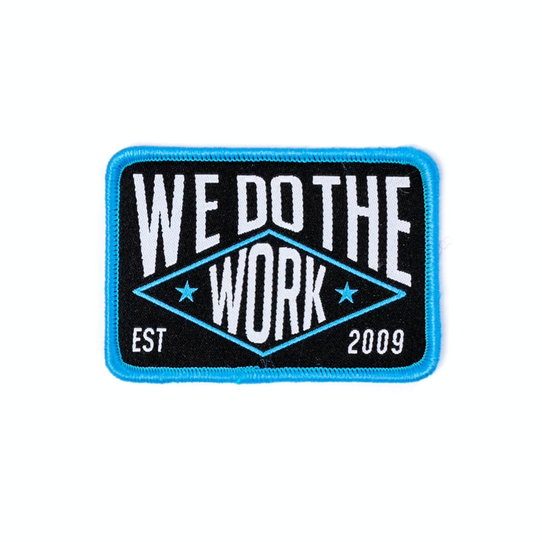 We Do The Work Velcro Patch - Black / Neon Teal